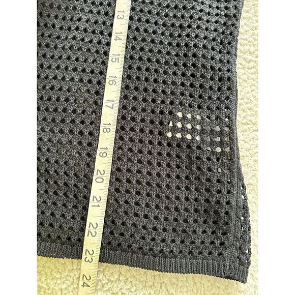 Madewell Open Stitch Polo Cardigan Sweater in Black Size S - Picture 8 of 8